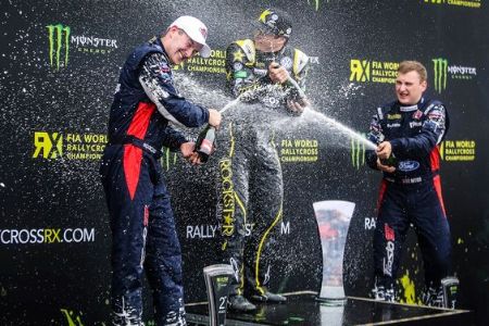 Tanner Foust Celebrating After Winning The Global Rallycross 