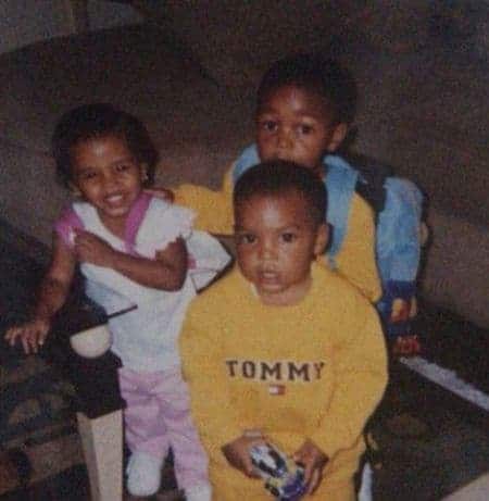 A young Zion with his two siblings; Koraun and Jiran