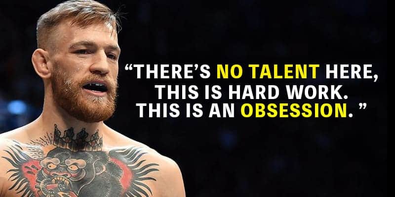 Conor McGregor's quote on talent and hard work