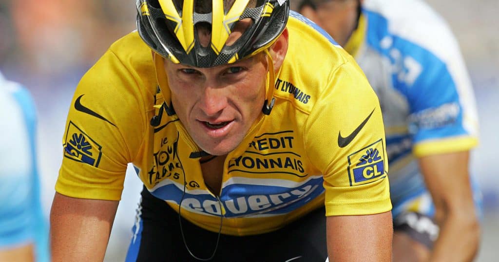Lance Armstrong, a road racing cyclist