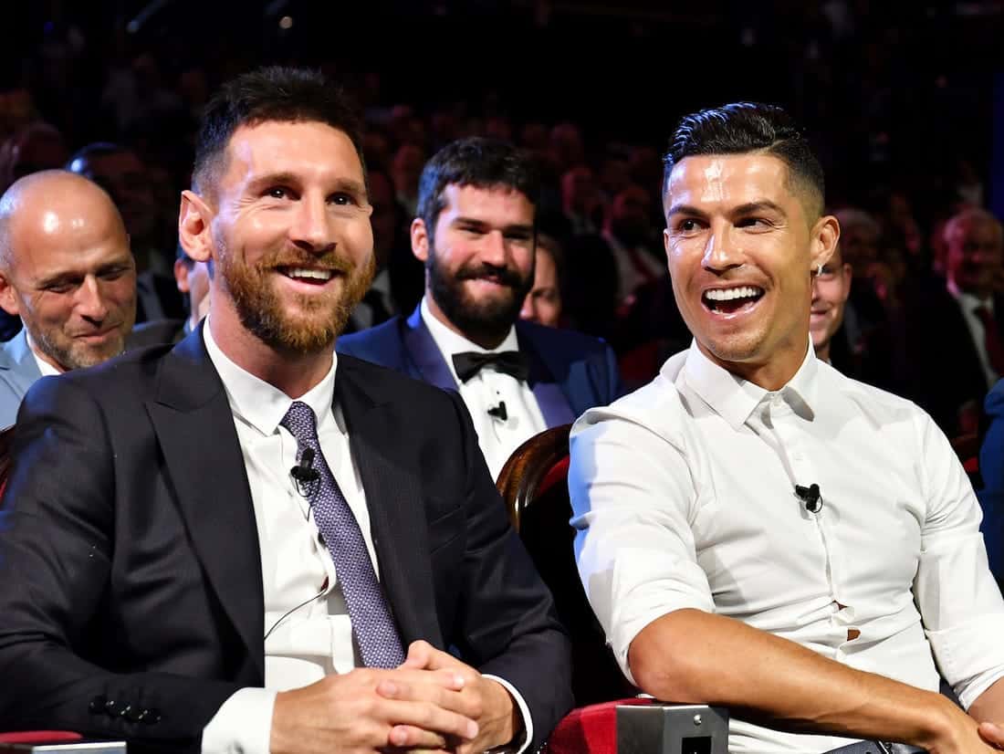 Lionel Messi with Cristiano Ronaldo