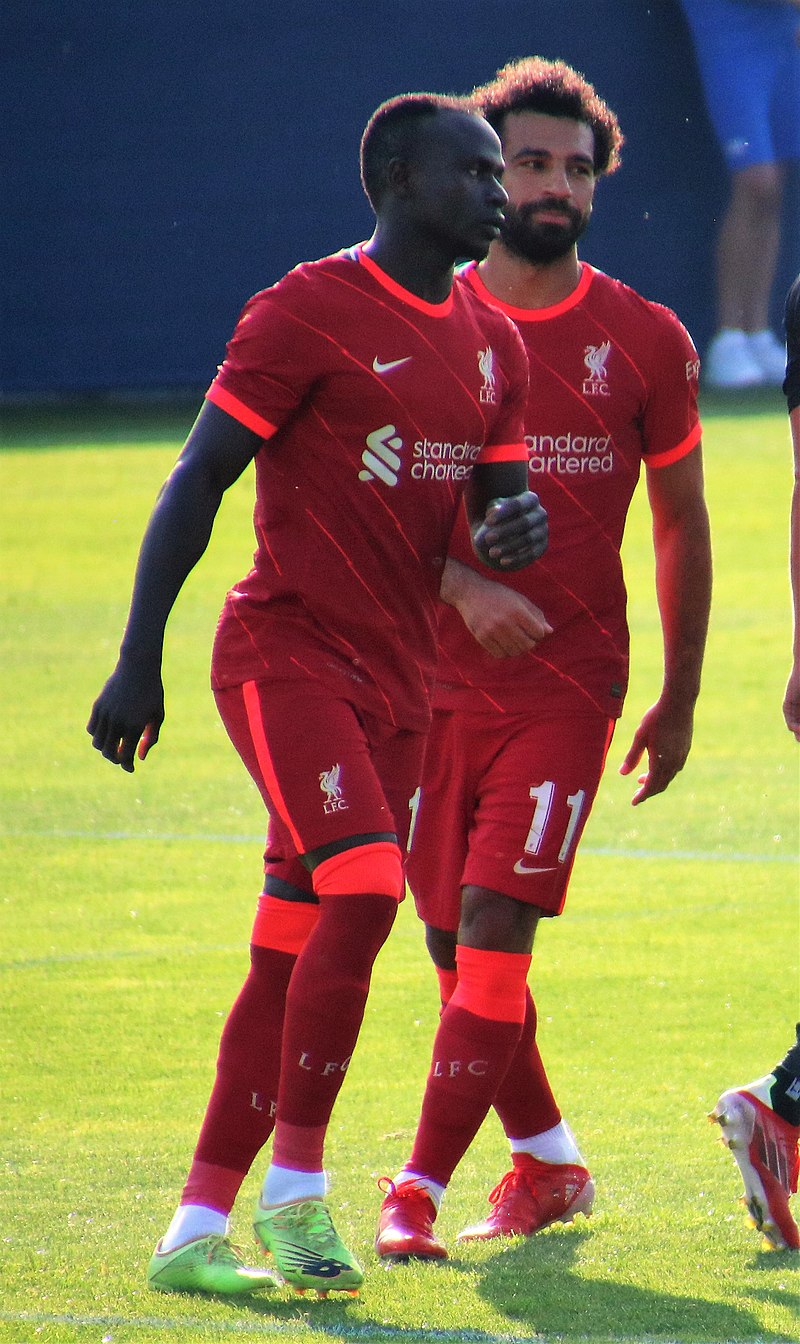 Mané and Salah during a pre-season game in 2021 (Source; Wikipedia)
