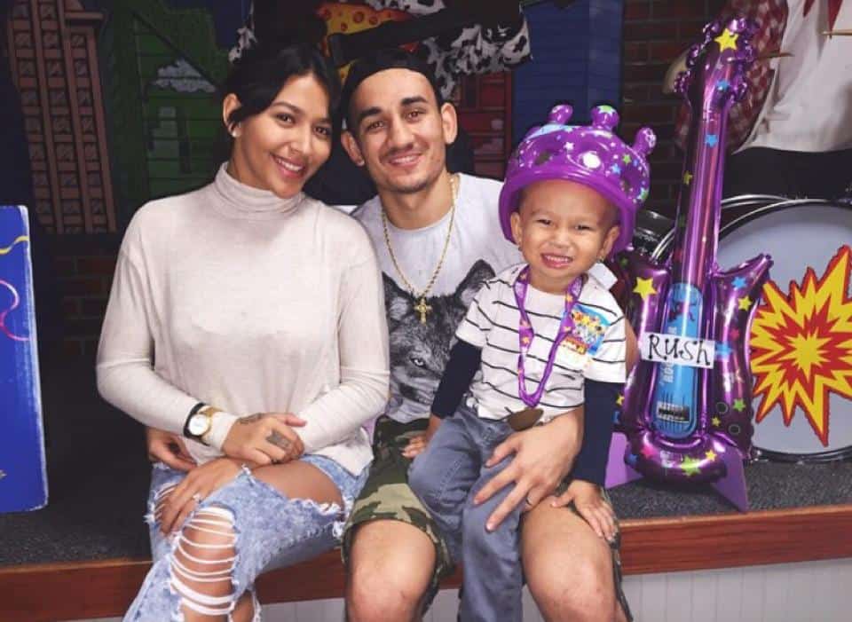 Max Holloway with his happy family