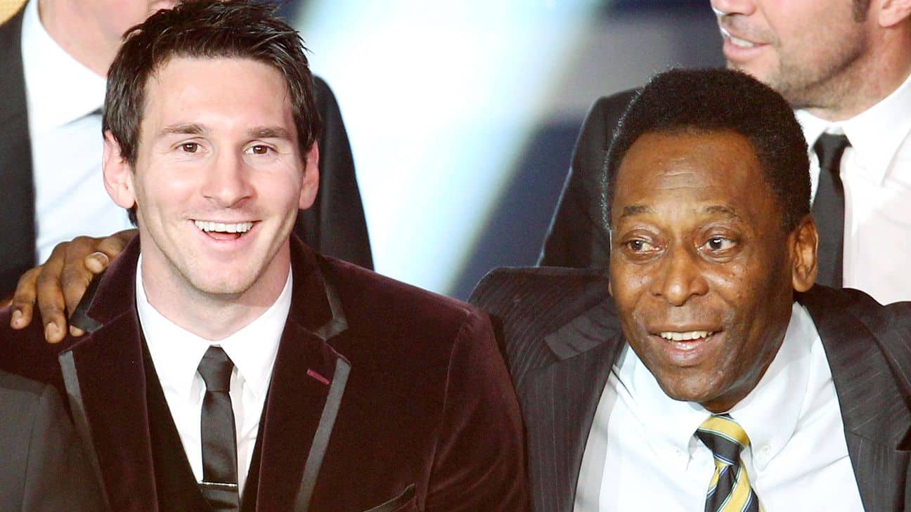 Pele with Lionel Messi