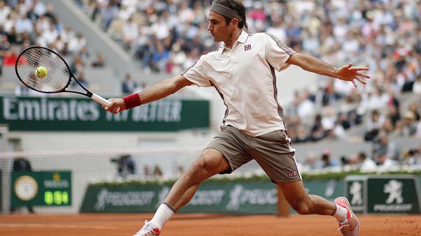 Roger Federer on field