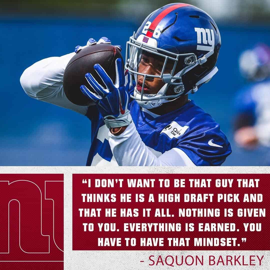 Saquon Barkley quote on mindset