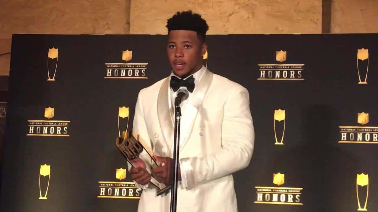 Saquon Barkley was honoured by Rookie of the Year