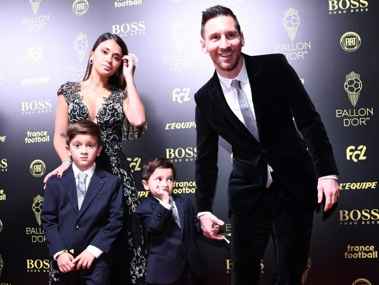 Soccer Player, Lionel Messi with his family