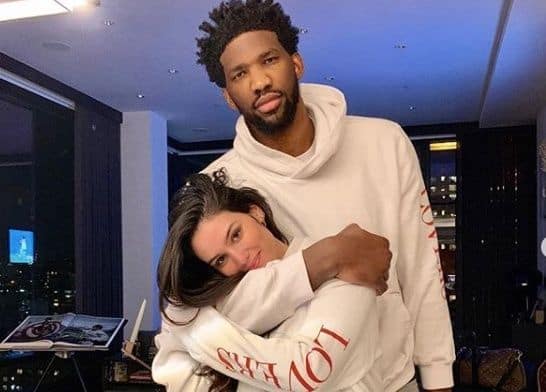 Joel Embiid with his girlfriend