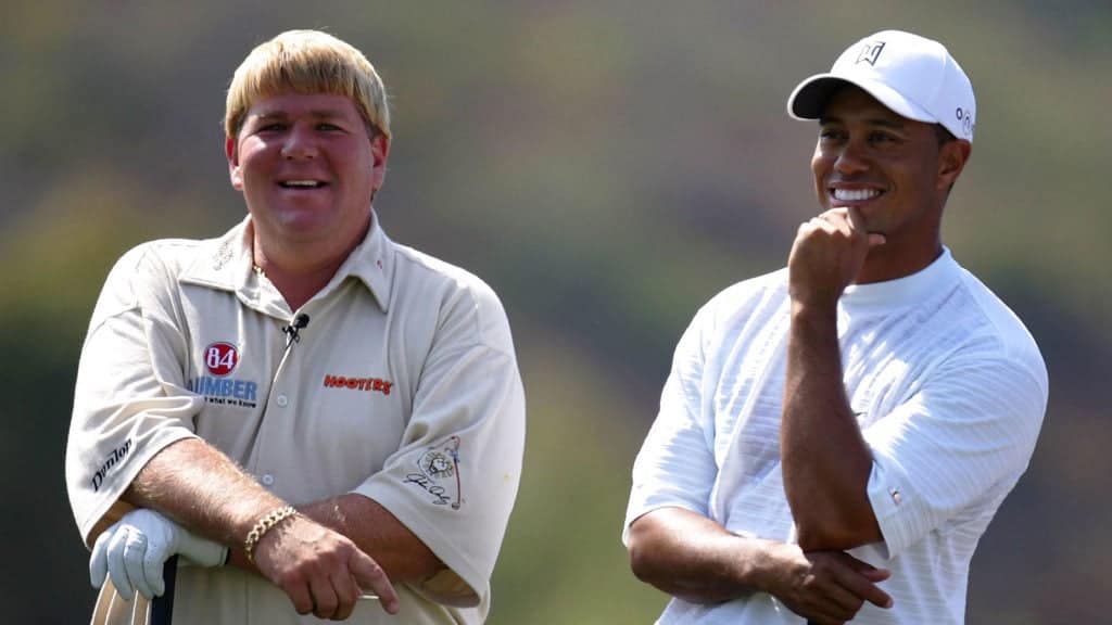 John Daly with Tiger Woods