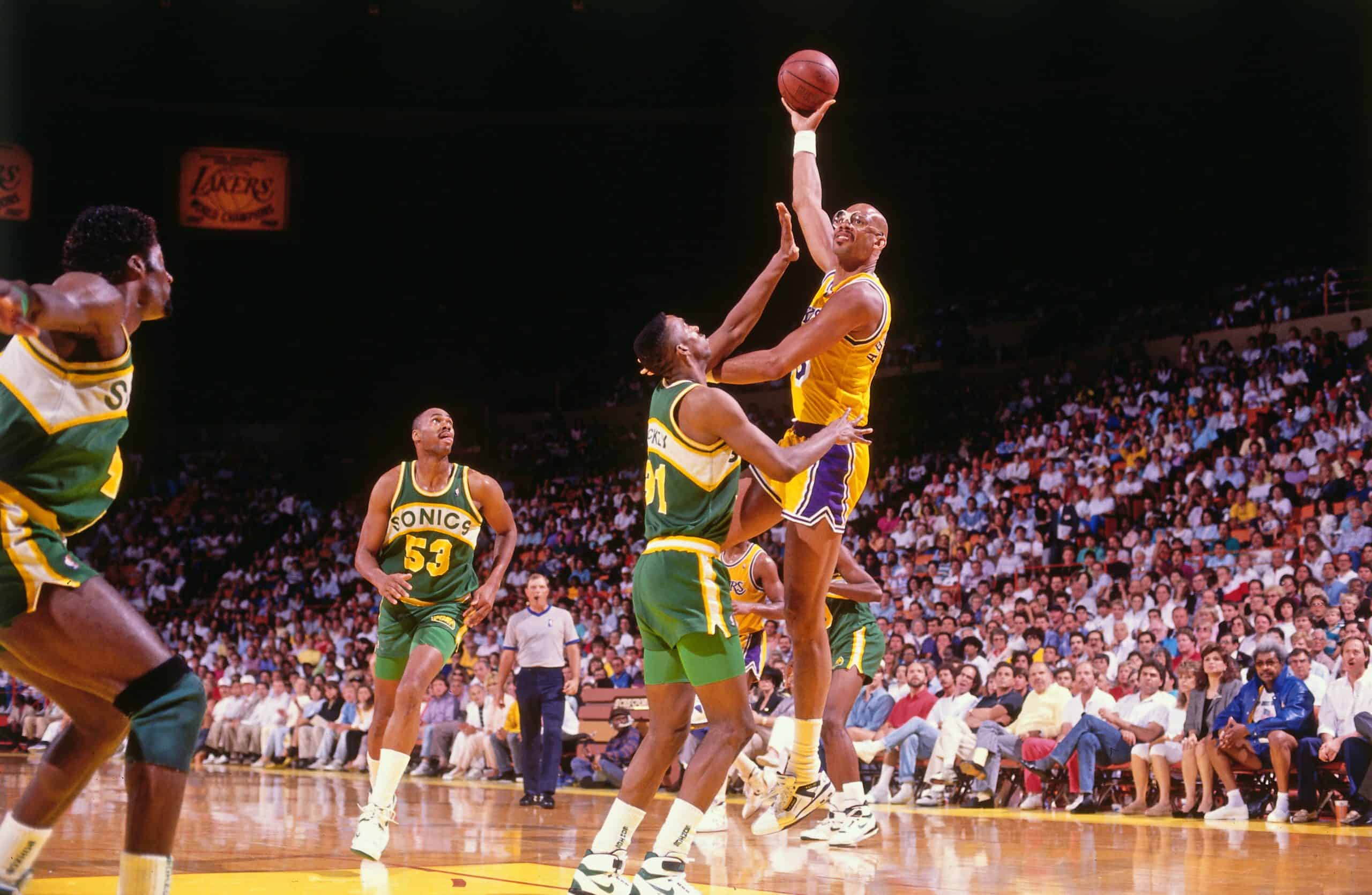 Kareem Abdul Jabbar on field