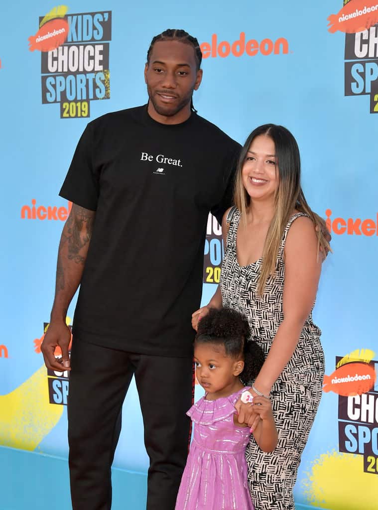 Kawhi Leonard with his family