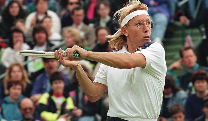 Martina Navratilova on field