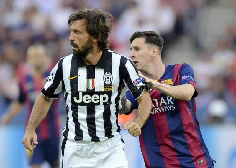 Andrea Pirlo and Messi on same field