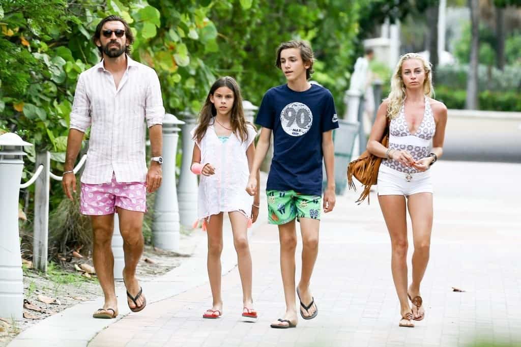 Andrea Pirlo with his family