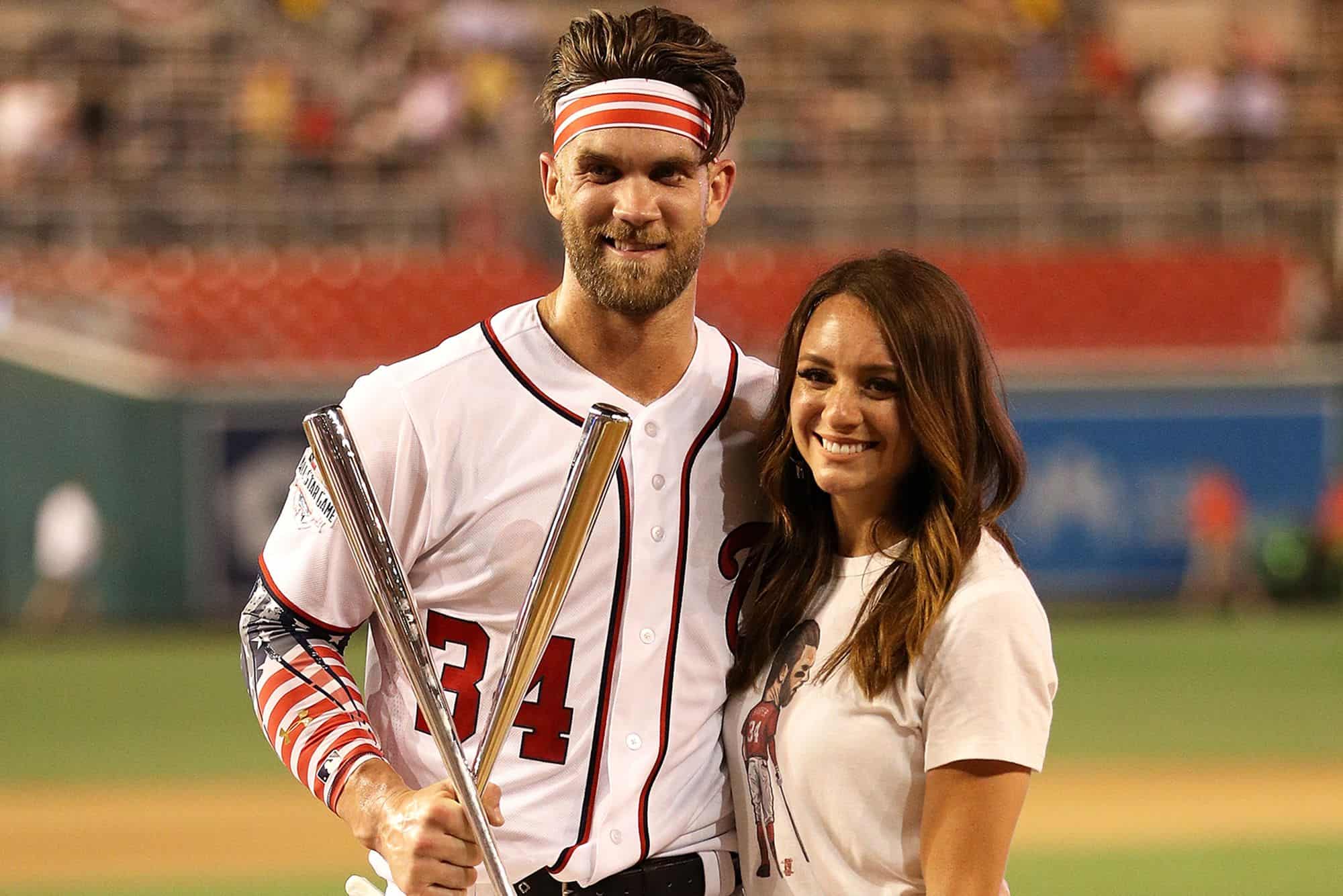 Bryce Harper with his wife, Kayla