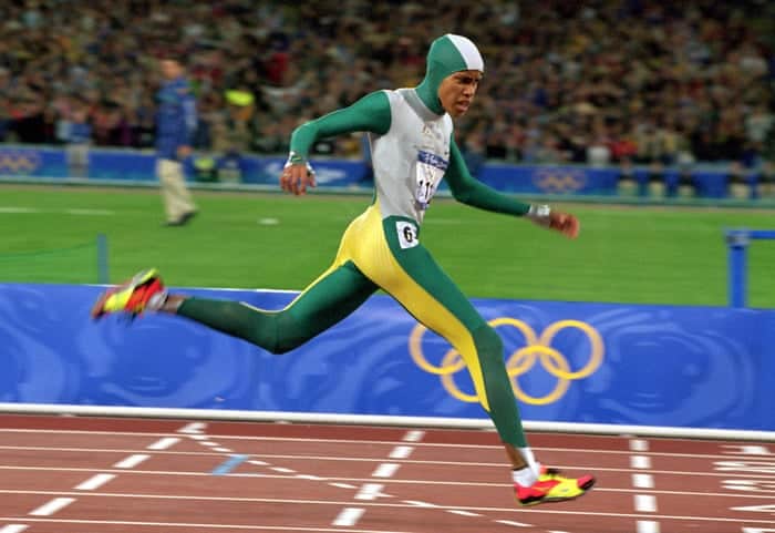 Cathy Freeman on field