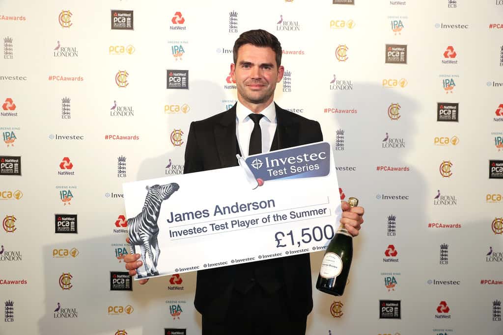 James Anderson with his precious award