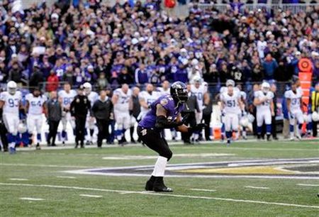 Ray Lewis on field