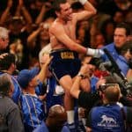 Oscar De La Hoya after defeating Ricardo Mayorga