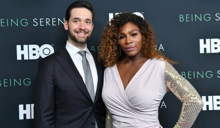 Serena Williams with her husband