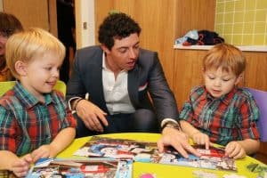 Rory Mcilroy at his foundation with children