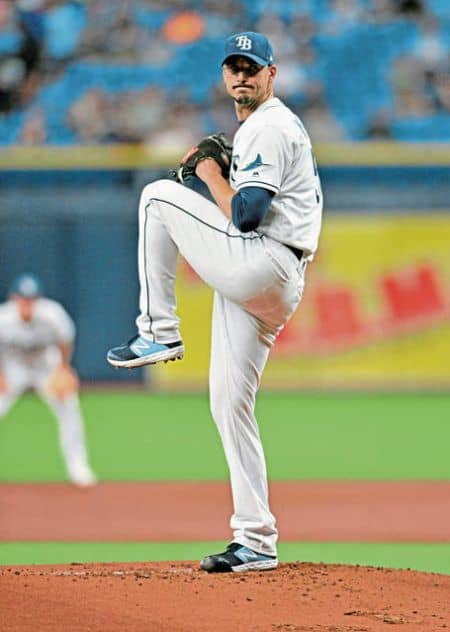 Tampa Bay Rays pitcher Charlie Morton throws to an Oakland Athletics batter  during the first in …