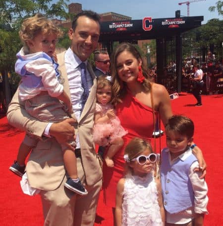 Charlie Morton with his wife and children