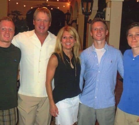 Jon Gruden with his family