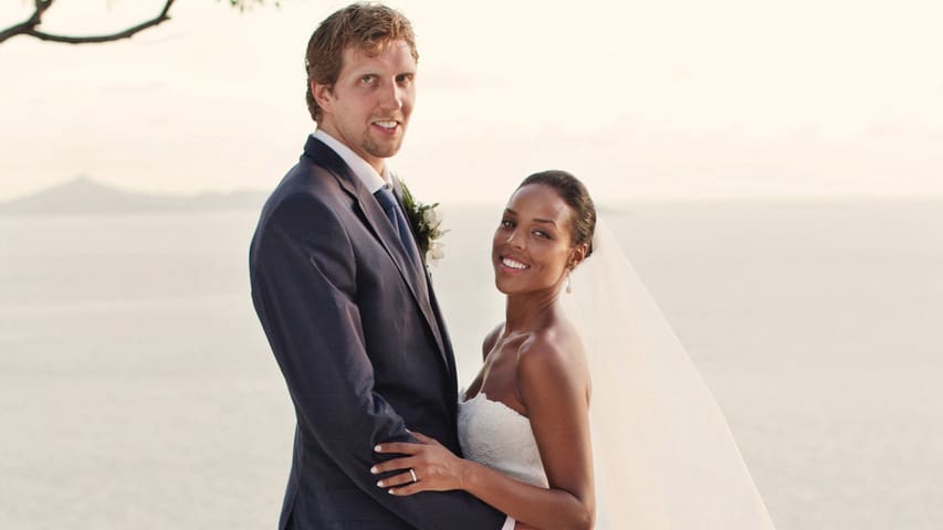 dirk nowitzki with his wife