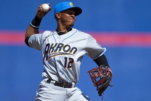 Francisco Lindor playing for Akron Aeros