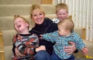 Jon Gruden's wife with children