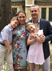 Emily Jones with her husband Mike McCoy, and two children (Hattie &amp; Henry)