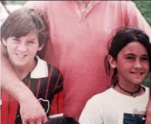 Antonela Roccuzzo with Lionel Messi as kids.