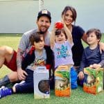 Antonela Roccuzzo wuth her husband and sons