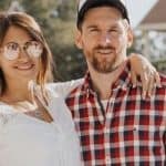 Antonela Rocuzzo with Lionel Messi