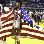 Cheryl Miller after winning gold medal game at the Goodwill Games