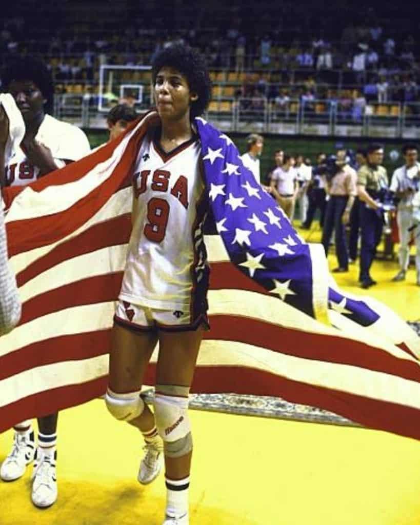 Cheryl Miller after winning gold medal game at the Goodwill Games
