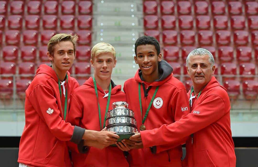 Denis (right-second) with First Junior Davis Cup Title
