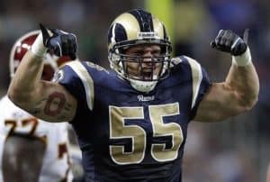James Laurinaitis shows passion playing for the St. Louis Rams.