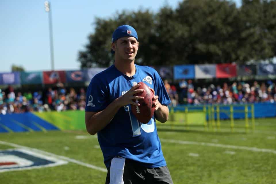 LA Rams quarterback Jared Goff wears FAMU shirt to press conference