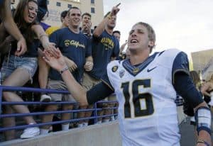 Jared Goff with the California Golden Bears fans.