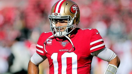 Jimmy Garoppolo playing for San Francisco 49ers.
