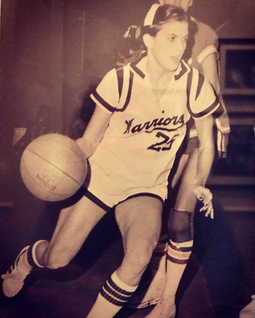 Julie Moran Playing High School Basketball
