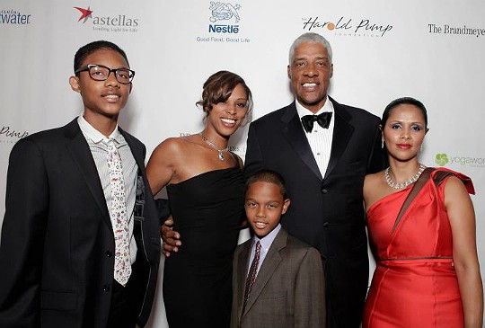 Julius Erving with his family