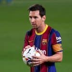 Lionel Messi playing in 2020-21 La Liga season
