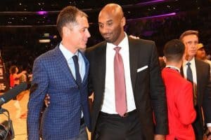 Rob Pelinka with Kobe Bryant.