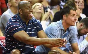 Rob Pelinka with Magic Johnson