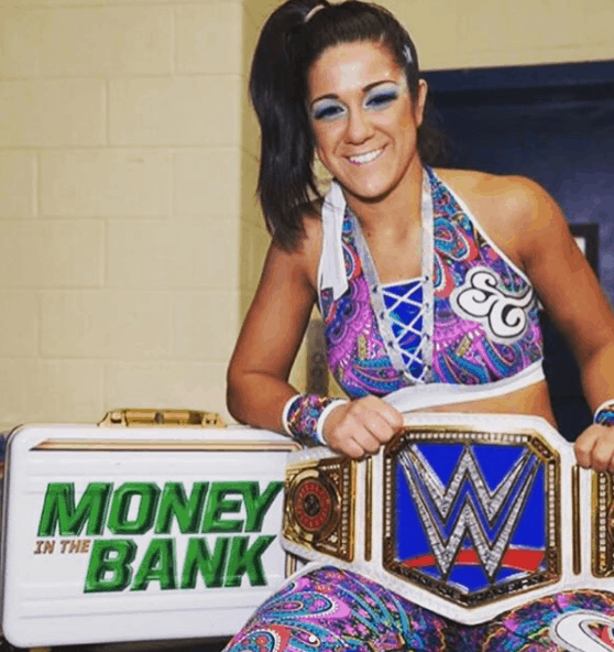 Bayley after winning Money in the Bank