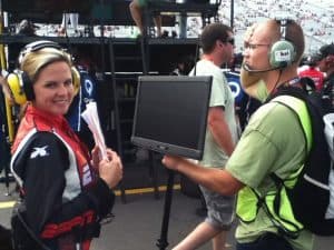 Shannon Spake as a pit reporter